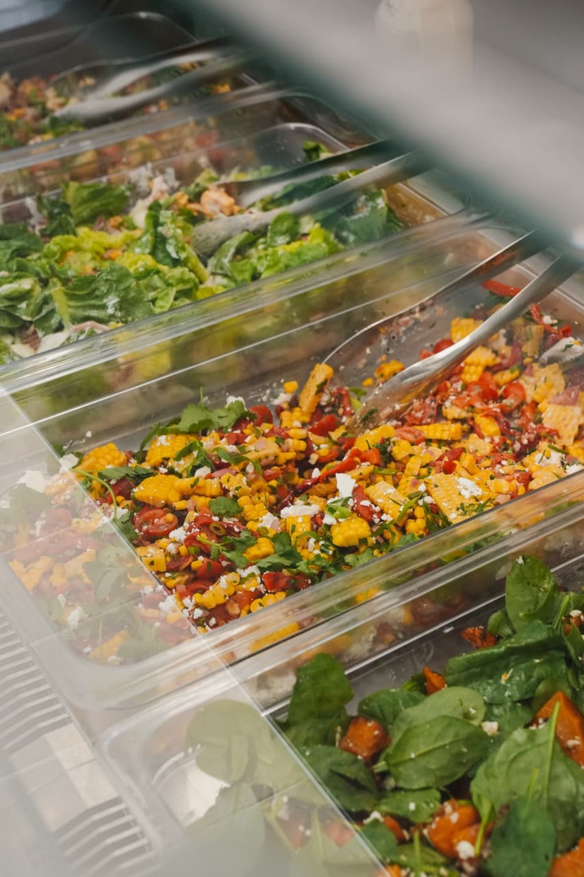 A spread of seasonal salads from the Mohr cabinet
