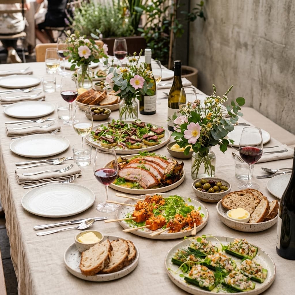 Styled event spread on a custom grazing table